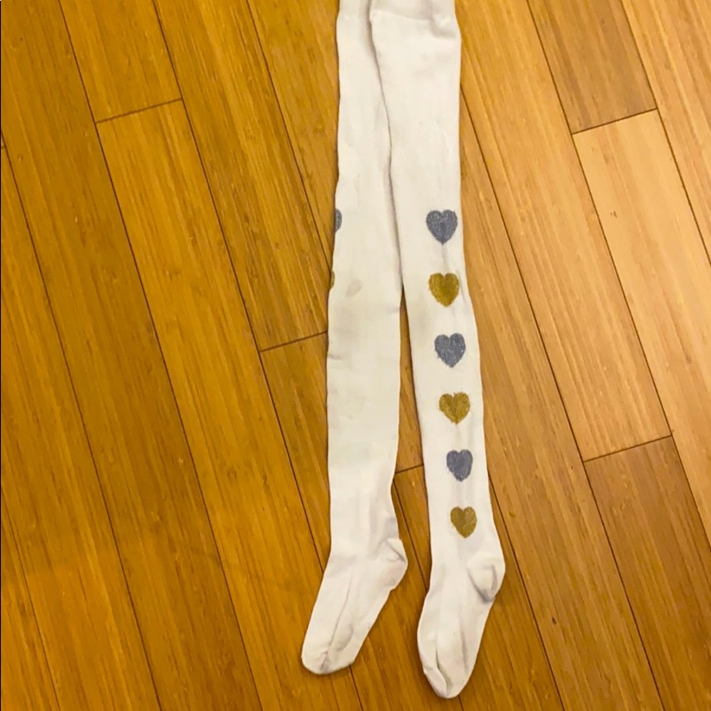 Girls Gymboree Hearts Tights size 5-6